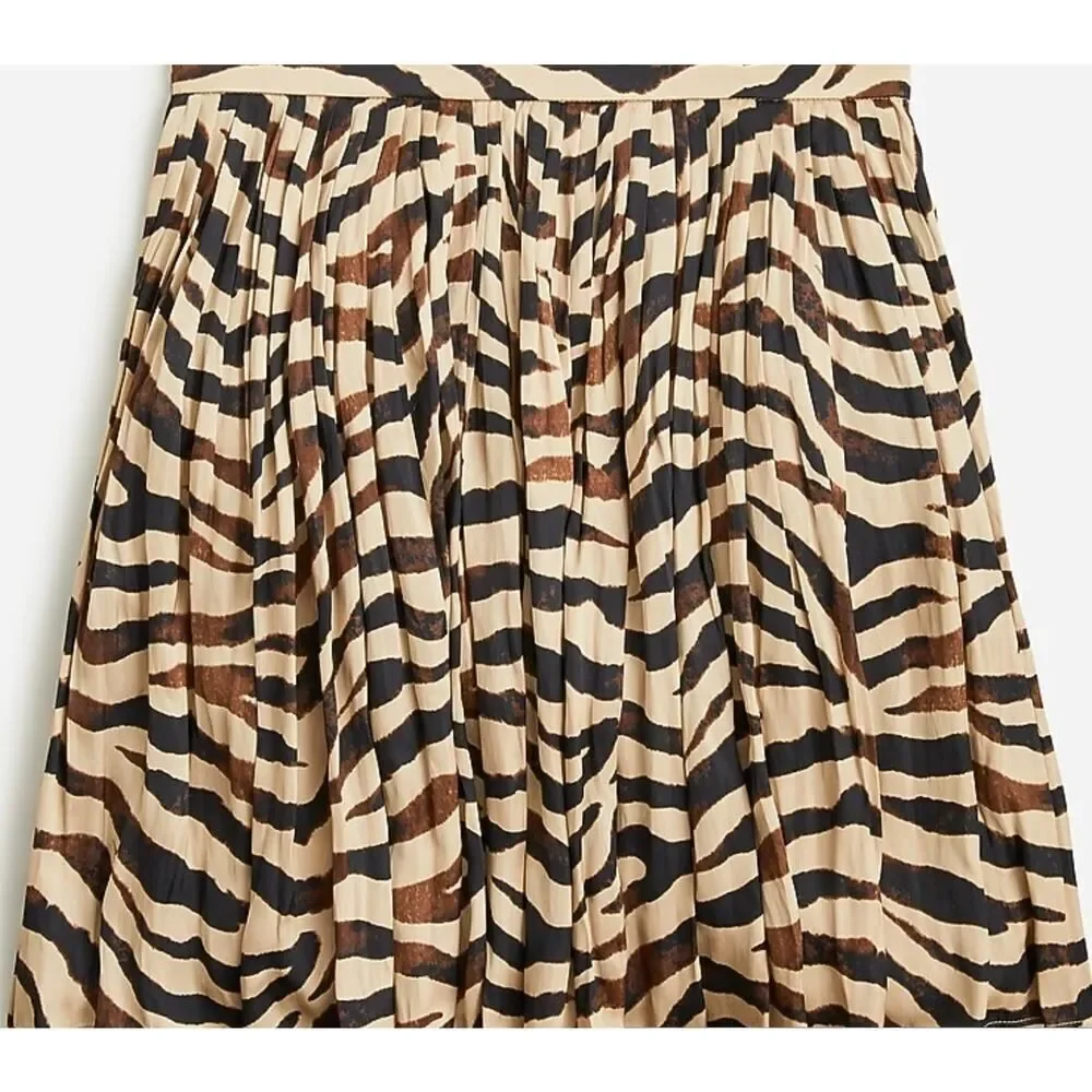 NWT J. Crew Featherweight Satin Skirt in Zebra Sz. 4